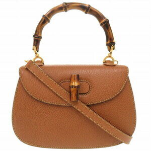 Gucci Bamboo Leather Brown Handbag